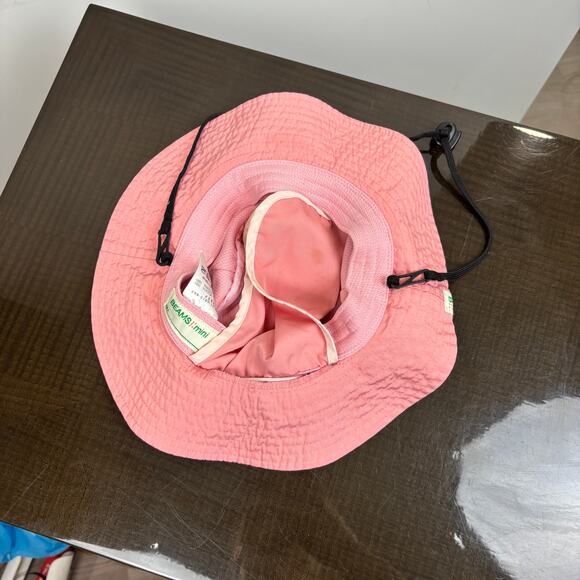 Beams Mini Bucket Hat Kid's Pink Strap Hat with Neck Cover - Picture 7 of 13